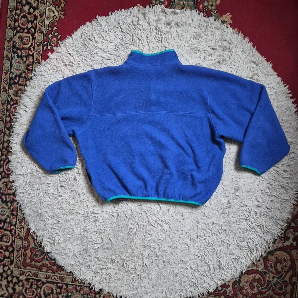 Mens Vintage LL Bean Fleece Pullover Sweater Size Large Tall LT TL Blue Preppy ✨ - Picture 9 of 11